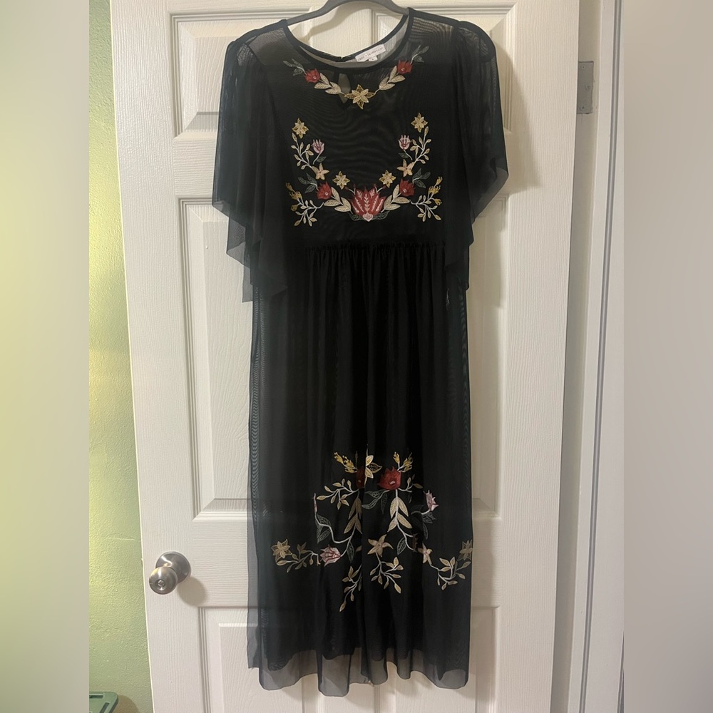 Sheer Embroidered Dress